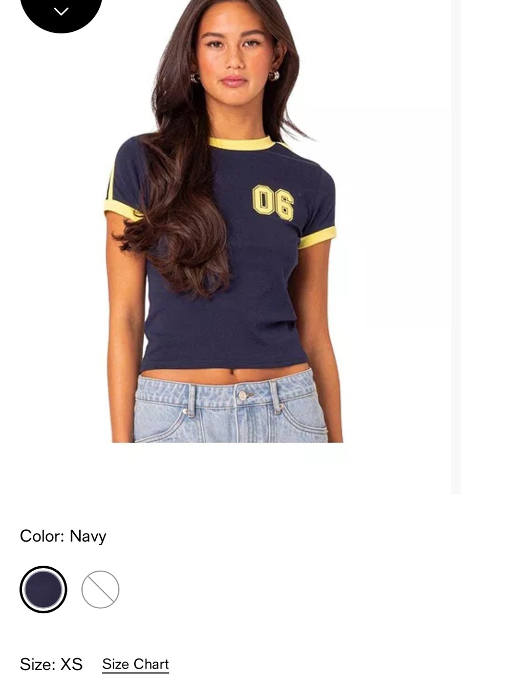 Edikted Navy Tank Top with Yellow Trim and '06' Patch